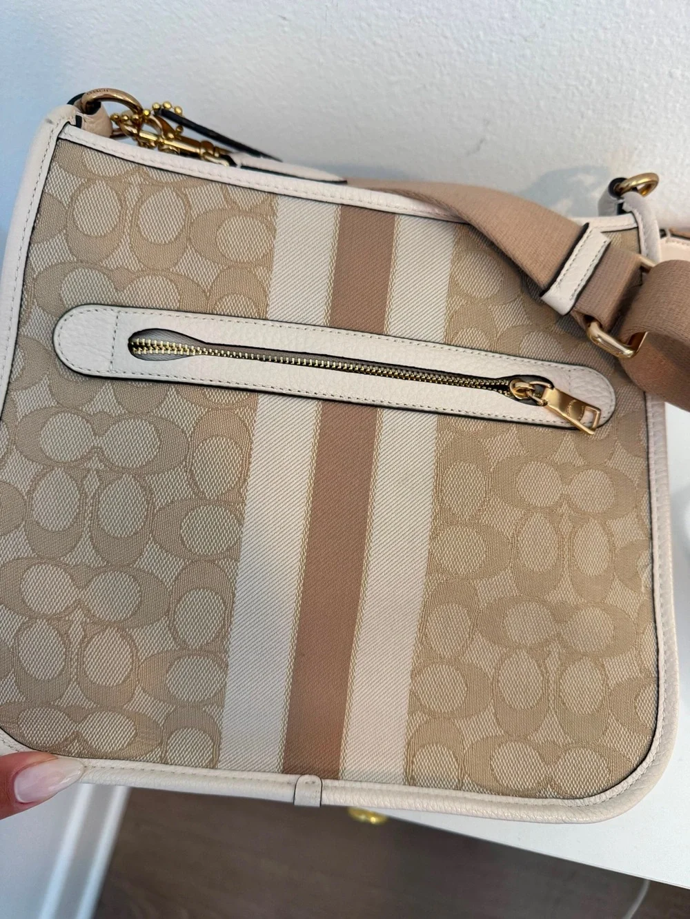 Coach Dempsey File Bag in Signature Canvas Shoulder Bag